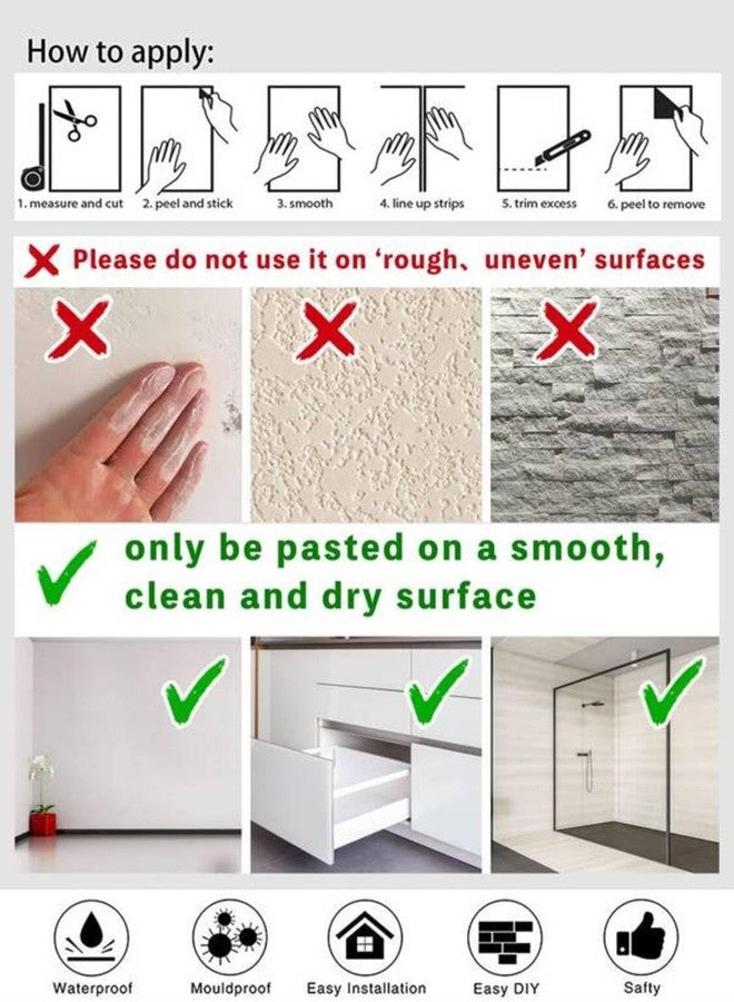 PIXELPACE Self-Adhesive Peel and Stick Kitchen Wall Stickers Wallpaper DIY PVC Shelf Liner, Furniture, Almirah, Table Top, Wardrobe, Kitchen Decoration Wall Sticker Count of (Brick-1, 1pcs) - Image 4